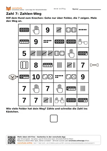 Zahl 7: Zahlen-Weg