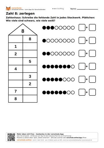 Zahl 8: zerlegen