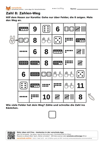 Zahl 8: Zahlen-Weg