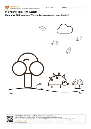 Herbst: Igel im Laub