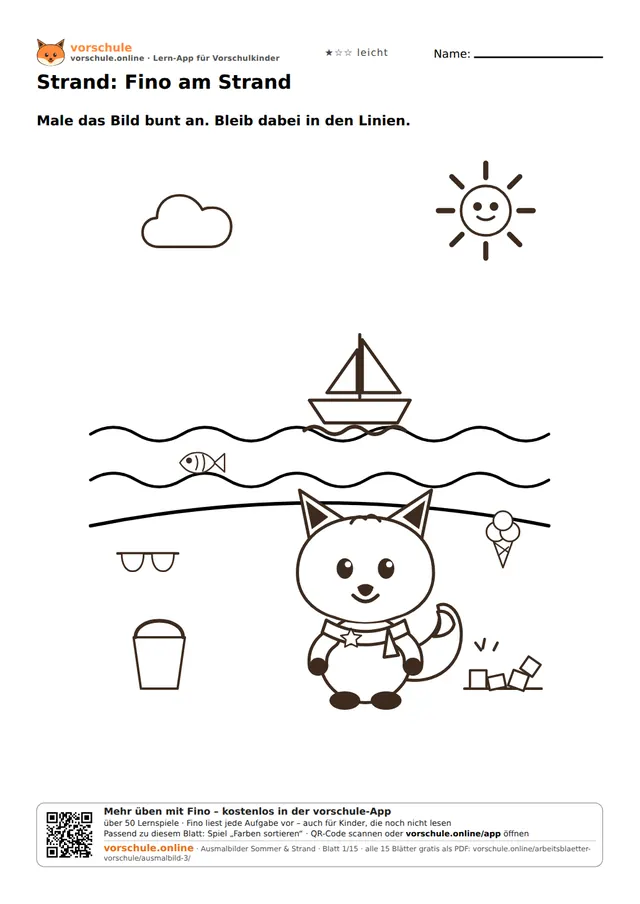 Vorschau: Ausmalbilder Sommer & Strand
