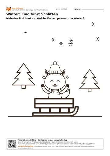 Winter: Fino fährt Schlitten