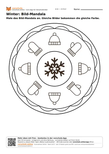 Winter: Bild-Mandala