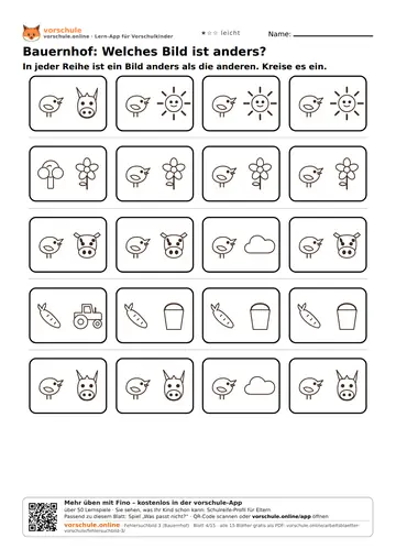 Bauernhof: Welches Bild ist anders?