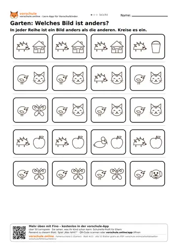 Garten: Welches Bild ist anders?