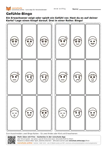 Gefühle-Bingo