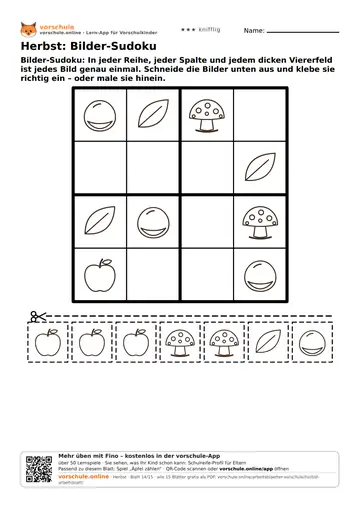 Herbst: Bilder-Sudoku