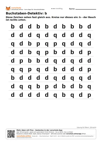 Buchstaben-Detektiv: b