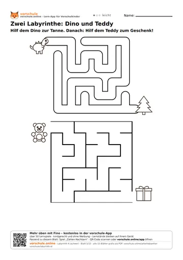 Zwei Labyrinthe: Dino und Teddy