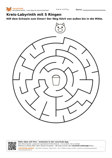 Kreis-Labyrinth mit 5 Ringen