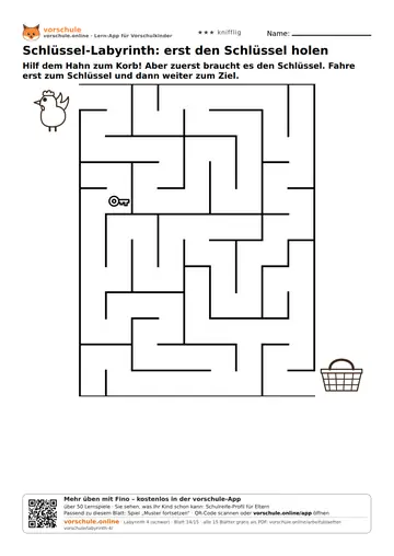 Schlüssel-Labyrinth: erst den Schlüssel holen