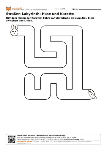 Straßen-Labyrinth: Hase und Karotte