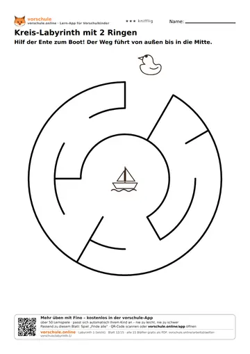 Kreis-Labyrinth mit 2 Ringen