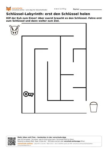 Schlüssel-Labyrinth: erst den Schlüssel holen