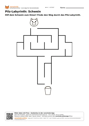 Pilz-Labyrinth: Schwein