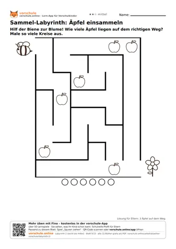 Sammel-Labyrinth: Äpfel einsammeln