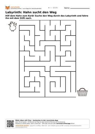 Labyrinth: Hahn sucht den Weg