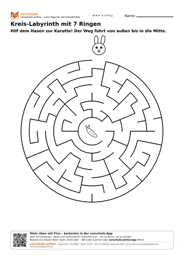 Kreis-Labyrinth mit 7 Ringen
