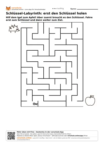 Schlüssel-Labyrinth: erst den Schlüssel holen