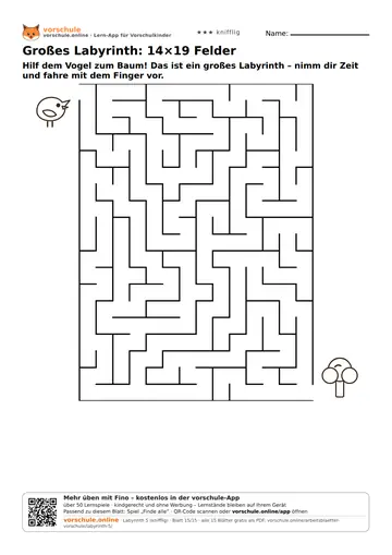 Großes Labyrinth: 14×19 Felder