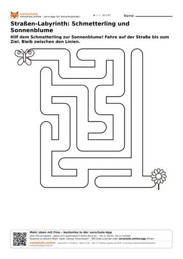 Straßen-Labyrinth: Schmetterling und Sonnenblume