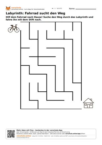 Labyrinth: Fahrrad sucht den Weg