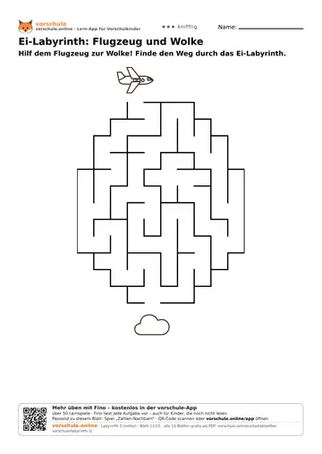 Ei-Labyrinth: Flugzeug und Wolke
