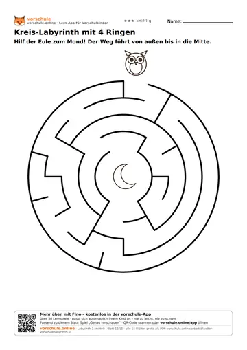 Kreis-Labyrinth mit 4 Ringen