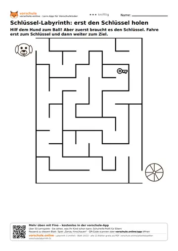 Schlüssel-Labyrinth: erst den Schlüssel holen