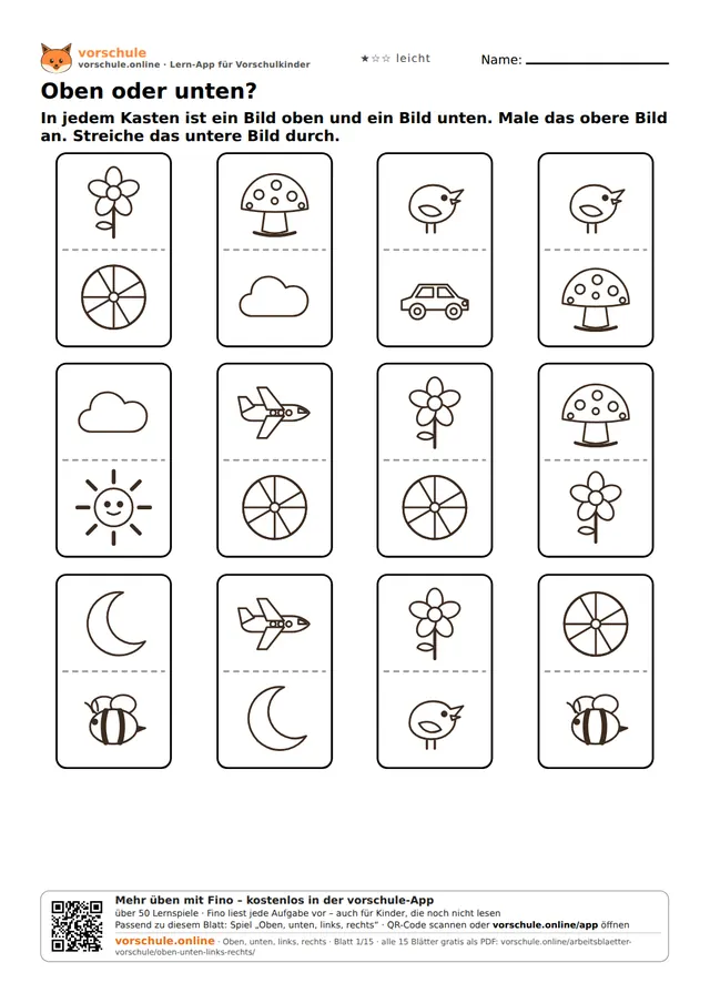 Vorschau: Oben, unten, links, rechts