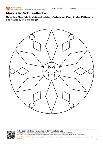 Mandala: Schneeflocke