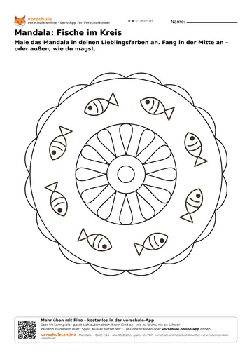 Mandala: Fische im Kreis