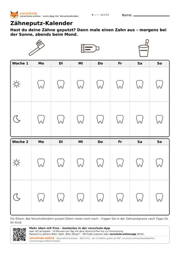 Zähneputz-Kalender