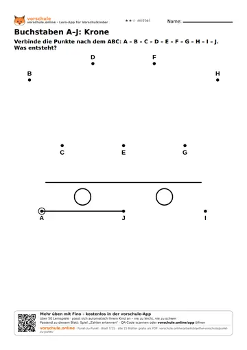 Buchstaben A–J: Krone
