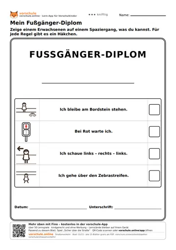 Mein Fußgänger-Diplom
