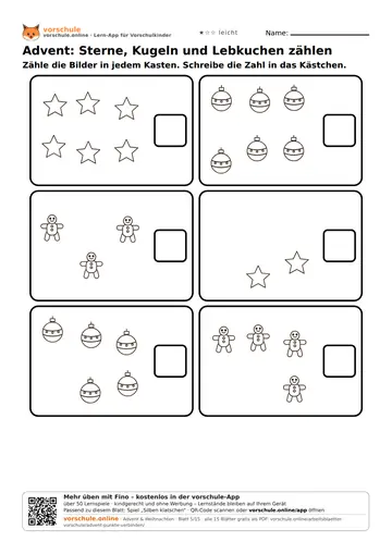 Advent: Sterne, Kugeln und Lebkuchen zählen