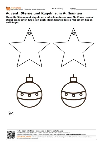 Advent: Sterne und Kugeln zum Aufhängen