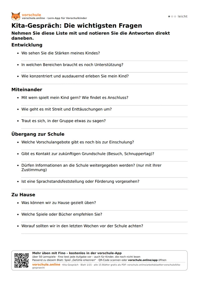 Vorschau: Kita-Gespräch