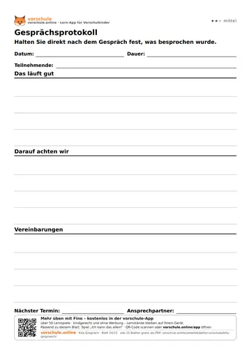 Gesprächsprotokoll