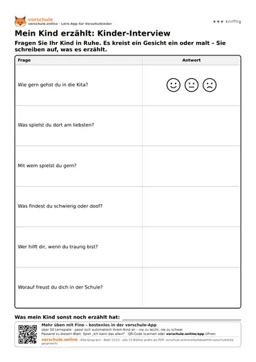 Mein Kind erzählt: Kinder-Interview