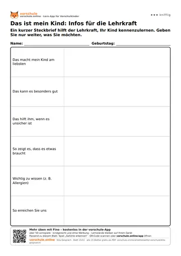 Das ist mein Kind: Infos für die Lehrkraft