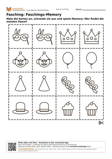 Fasching: Faschings-Memory