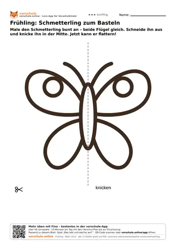 Frühling: Schmetterling zum Basteln
