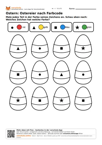 Ostern: Ostereier nach Farbcode