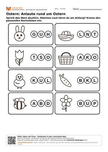 Ostern: Anlaute rund um Ostern