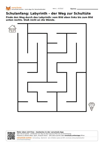 Schulanfang: Labyrinth – der Weg zur Schultüte