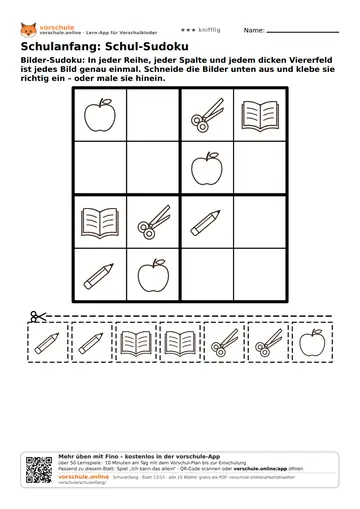 Schulanfang: Schul-Sudoku